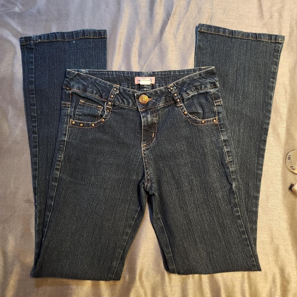 Embroidered Flare Low Rise Jeans by Aban Size 5